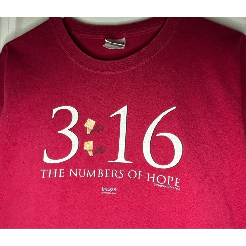 Vintage Y2k John 3:16 "The Numbers Of‎ Hope" Bible Verse Jesus T-Shirt